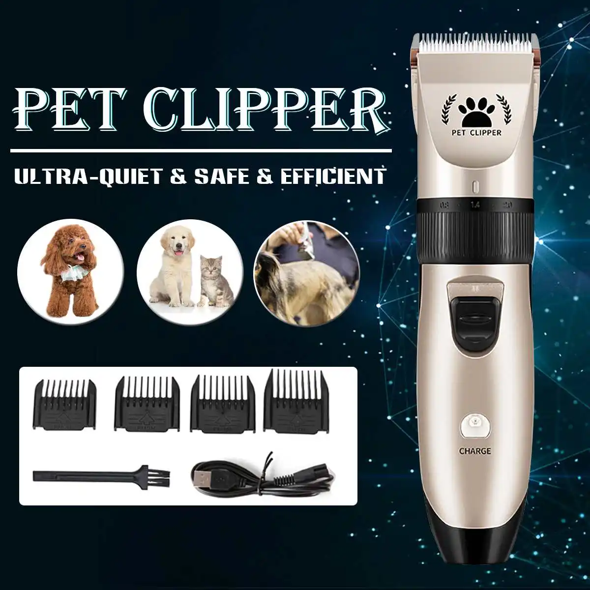 Профессиональный триммер для волос для домашних собак машинки для стрижки волос Машинка для стрижки кошек бритва электрические ножницы машинка для стрижки 110-240 В переменного тока