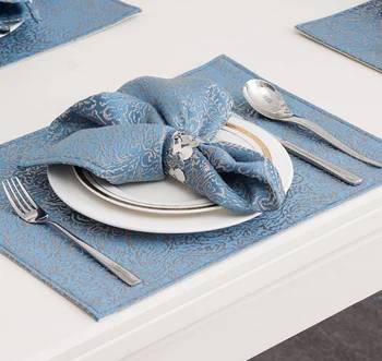 

European 4PCS Hotel Table Cloth Napkins Modern Simple Restaurant Folded Handkerchief Cloth Party Hotel Home Wedding Decor LF933