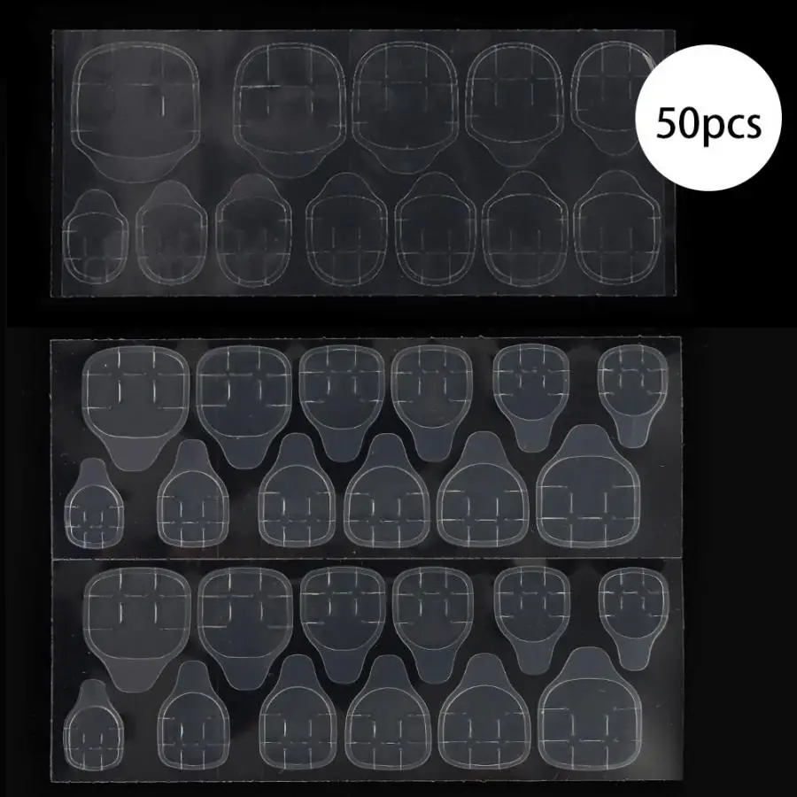 Nail Art Transparent Double Sided Adhesive Tapes False Sticker Nails With Glue | Красота и здоровье