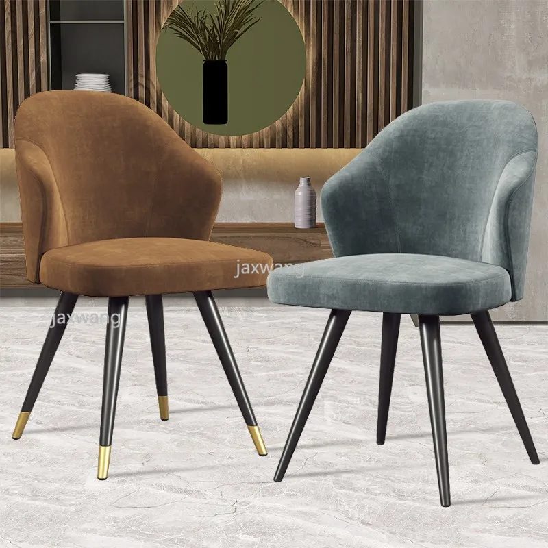 

Trendy Golden Iron Metal Dining Chair Dressing Coffee Living Room Chair Study Princess Prince Leisure Chair Flannel Chairs