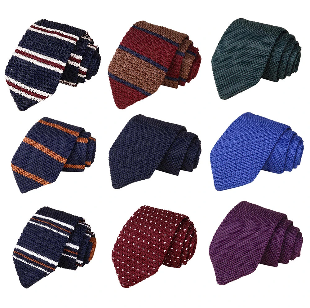 Высококачественный классический вязаный галстук, одноцветные Галстуки для шеи, мужские полосатые треугольные галстуки в горошек, зимние вечерние аксессуары 920