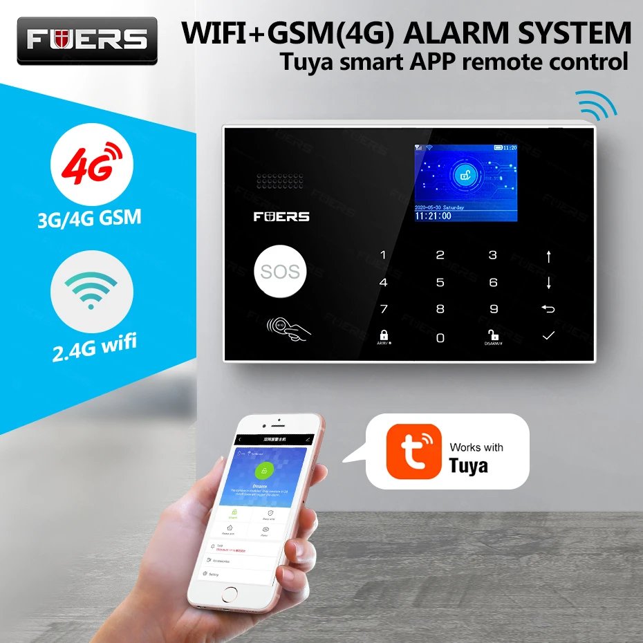Новые беспроводные Wi Fi 4G / GSM домашняя система охранной сигнализации equip 3 пары 100 М