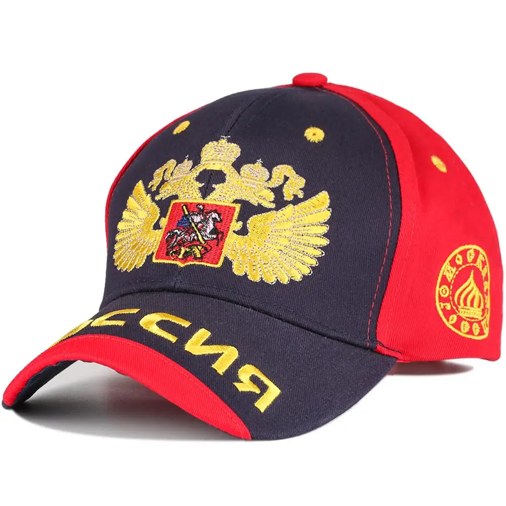 Герб России Национальный флаг вышивка Snapback крутая модная шляпа бейсбольная Кепка Спорт на открытом воздухе шапки мужские и женские Патриот Кепка s - Цвет: Синий