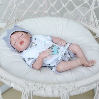 

Reborn baby doll 18" Inch Realistic Newborn Baby Dolls Reborn Lifelike Full Body Silicone Babies Handmade Toddler Dolls Toys