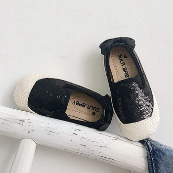 

2019 Autumn Kid's Shoes Girl's Shoes Casuals Slip-On Shallow Bling Neutral Flat Heels Non-slip 2019176