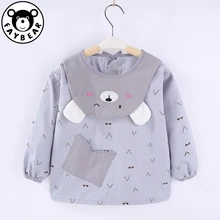 Бандана нагрудники милые Мультяшные детские нагрудники водонепроницаемый младенец едят детей рисунок передник с длинными рукавами ребенка самокормления