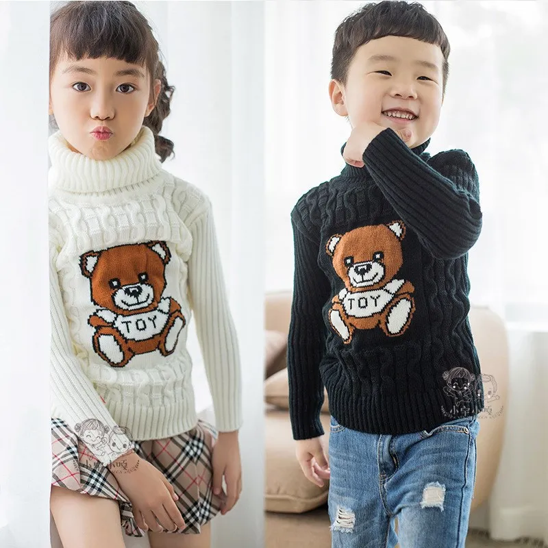 

Warm Base Shirt 12 Boys' Clothes Autumn And Winter Children Knitted 5 to 6-7-Year-Old 8-Little Boy 9 High Collar Sweater 10