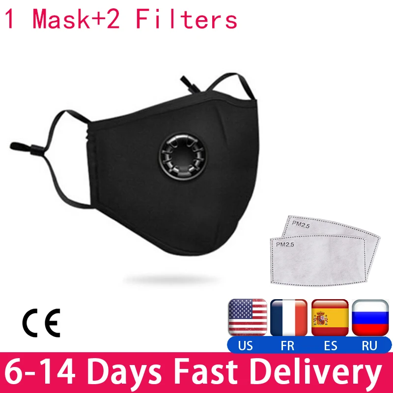 

N95 PM2.5 Mouth Mask Respirator Anti Dust Mask Activated Carbon Filter Windproof Mouth-muffle Bacteria Proof Flu Face Masks Care