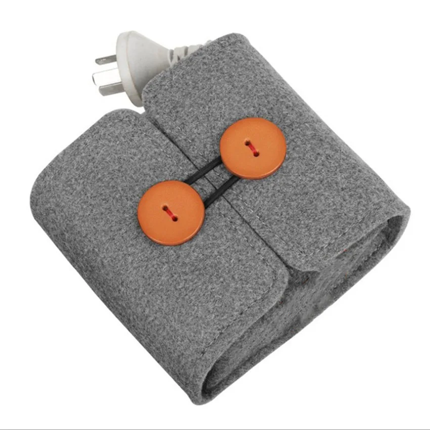 Portable Cable Digital Storage Bag Mini Felt Bag Earphone Mobile Power USB Organizer Mobile Power Data Cable Storage Box