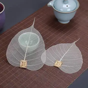 

Creative Bodhi Leaf Tea Filter Mesh Leaf Shaped Book Marker Reusable Natural Loose Tea Spice Filter Strainer Kitchen Teaware H