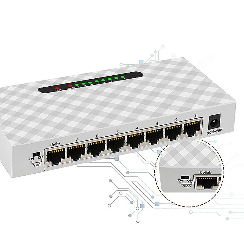 10/100/1000 Мбит/с полнодуплексный 8 коммутатор концентратор lan гигабит Ethernet Настольный сетевой коммутатор(US Plug