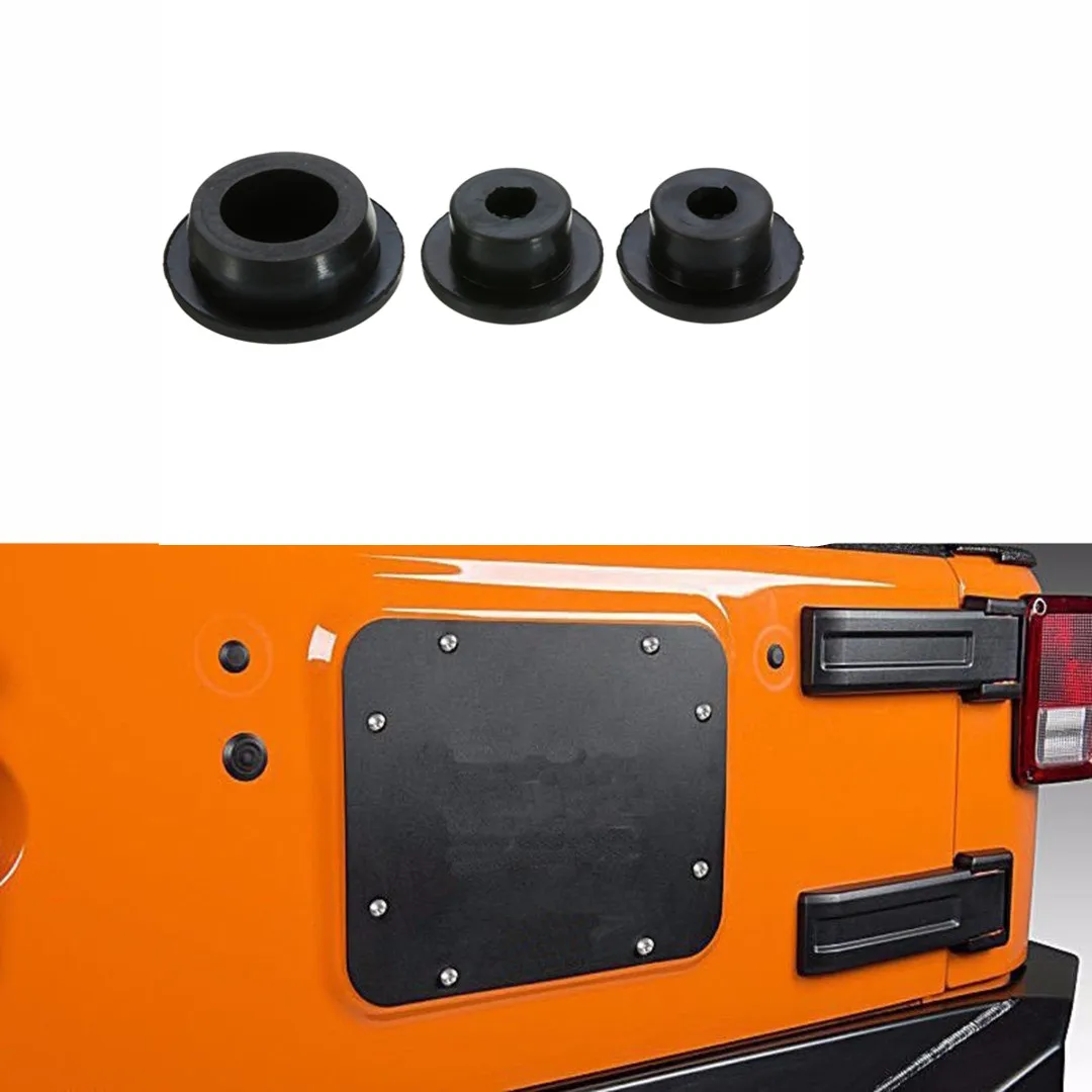 3x набор автомобильных резиновых заглушек для Jeep Wrangler JK 2007-2018 багажника Tramp штамп Перевозчик шин удалить водонепроницаемые автомобильные Вн... 3x набор автомобильных резиновых заглушек для Jeep Wrangler JK 2007-2018 багажника Tramp штамп Перевозчик шин удалить водонепроницаемые автомобильные Вн...
