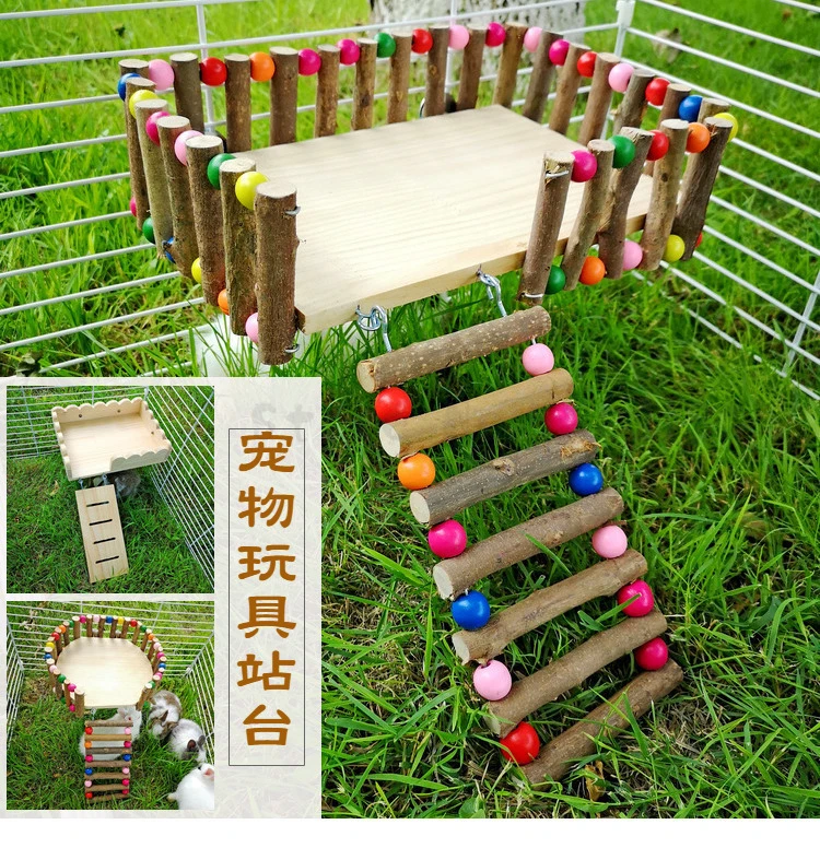 Pet toy bunny jumping platform toy hamster springboard hamster slide squirrel pedal platform
