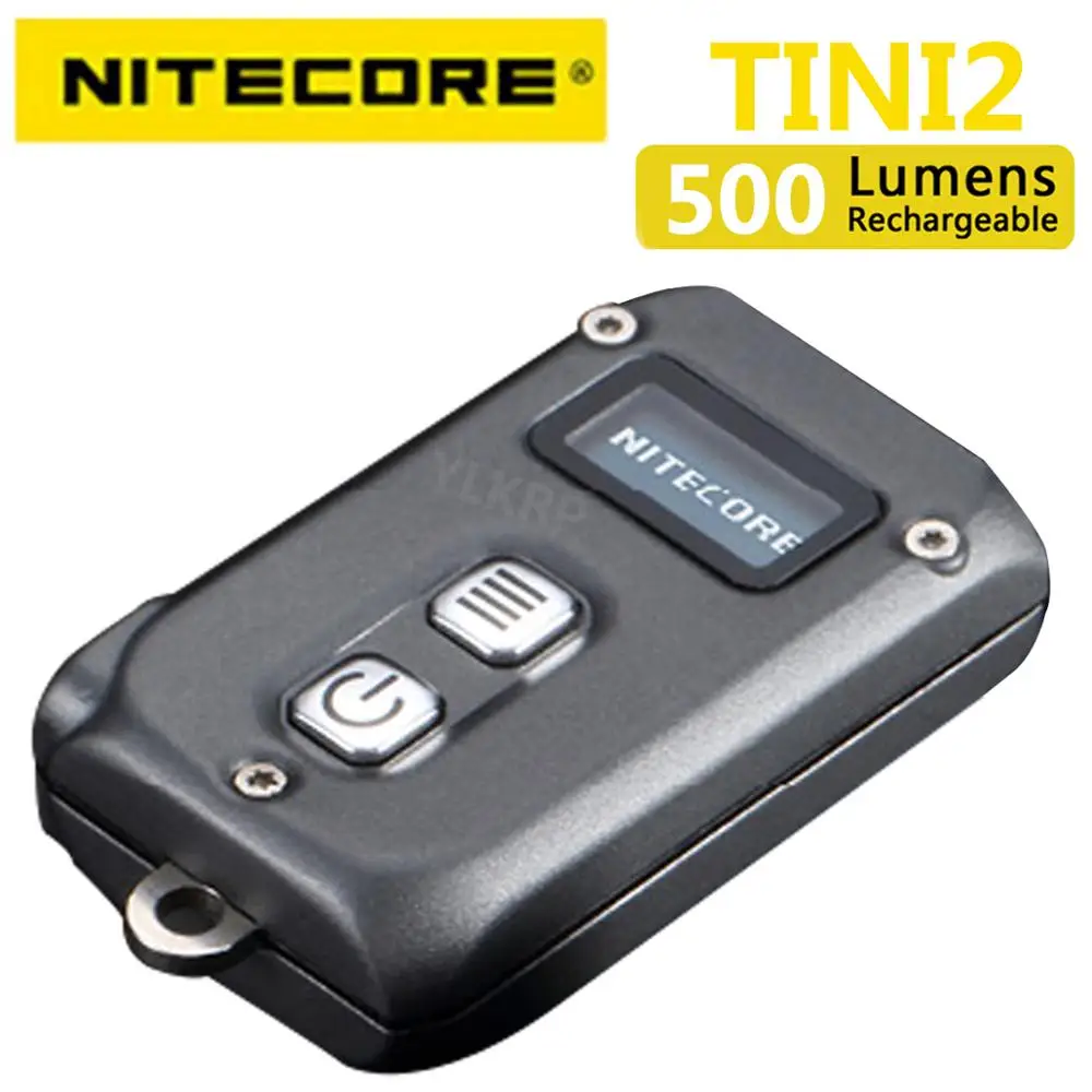 LED Flashlight NITECORE TINI2 500 Lumens OLED Smart Dual-Core Key Light APC Sleep Technology Long Standby Using USB Type-C Charging led flashlight led flashlights mini flashlight flashlight keychain
