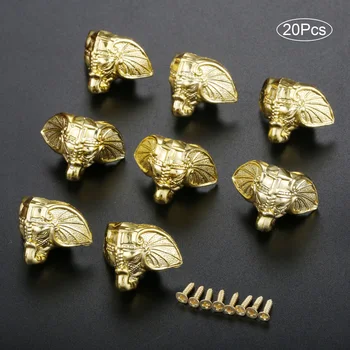 

DRELD 20pc Plastic Elephant Jewelry Chest Box Wood Case Decorative Protection Feet Leg Edge Cover Corner Protector Guard 28*23mm