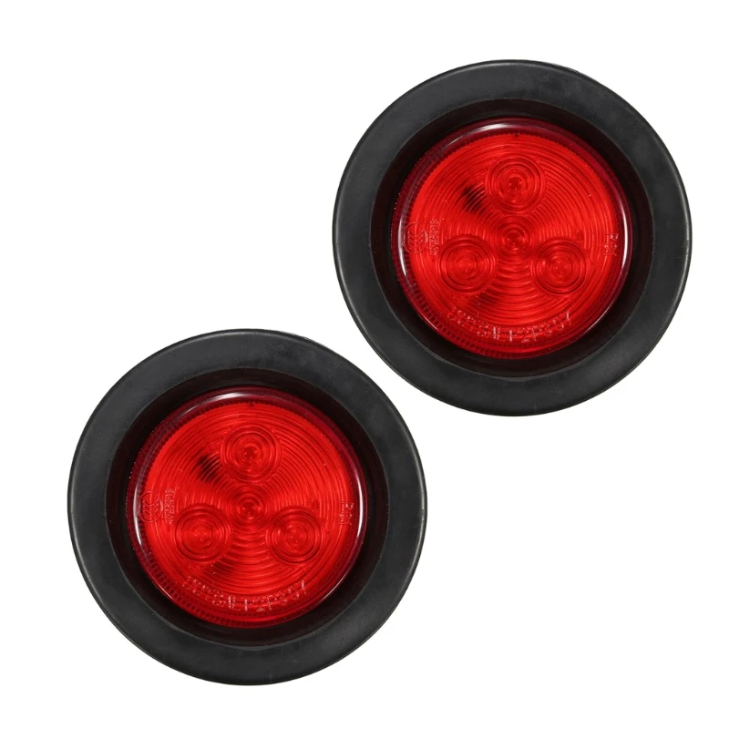 

4LED Trailer Round Side Marker Indicators Light Signal Lamp Light Q39F