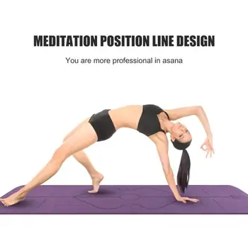 

Hot Sale Yoga Mats Portable Delicate Design Non-slip Yoga Mat TPE Dual Color Carpet Mat with Position Line for Beginner