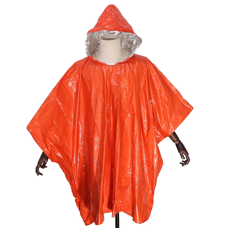 Multi-functional Foil Poncho Raincoat Waterproof Outdoor Survive Rescue Blanket
