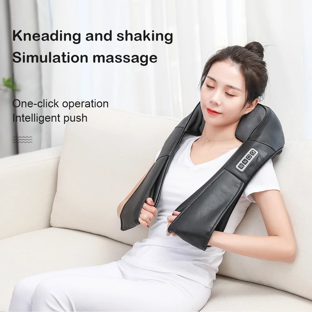 Home Car U Shape Electrical Shiatsu Back Neck Shoulder Body Massager Infrared Heated Kneading Car/Home Massagem