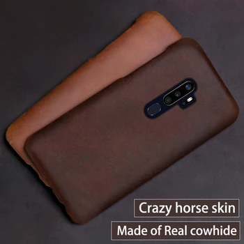 

Genuine Leather Phone Case For Realme 3 6 5 Pro Q XT X X2 X50 pro Case Cowhide Crazy Horse skin Cover