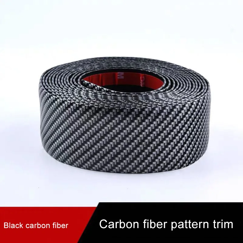 【Alizeker Mall】1 Meter Carbon Fiber Rubber Strip For Car Door Pedal Trim Bumper Door Sill Protector Edge Car Styling.