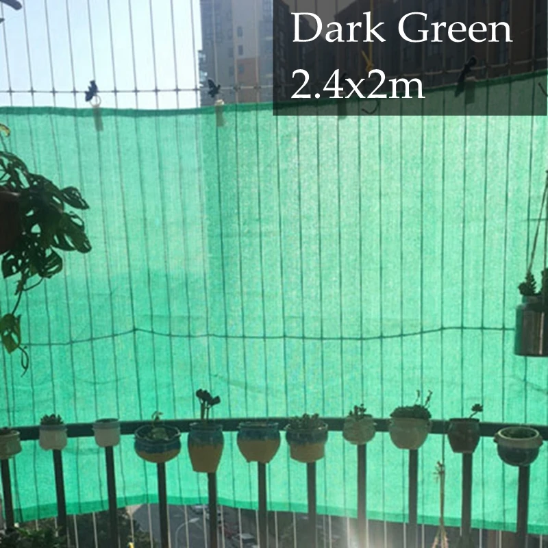 Dark Green 2.4x2m Зеленый сетчатый тент сад патио бассейн тент Окно тент на крыше навес двери тент Кемпинг Пикник палатка забор затенение сетка - Цвет: Dark Green 2.4x2m