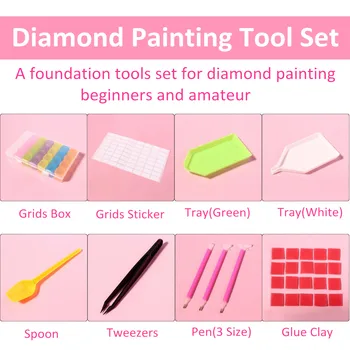 

New DIY Diamond Painting Accessories 5D Diamond Painting Cross Stitch Embroidery Pen Tool Set Glue Nail Pen Kit Tweezers Craft