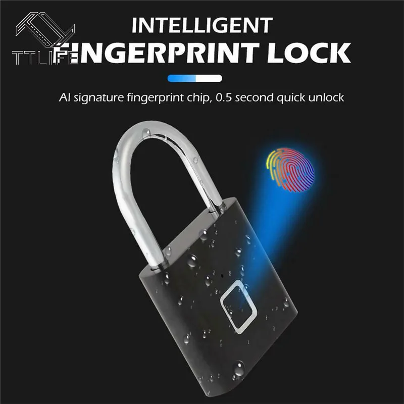 Интеллектуальный замок без ключа, отпечаток пальца, водонепроницаемый, отпечаток пальца, разблокировка, защита от кражи, замок безопасности, для улицы, замок для багажа, аксессуары