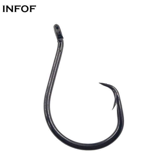 INFOF 10pcs/20pcs Octopus Offset Point Circle Hooks High Carbon