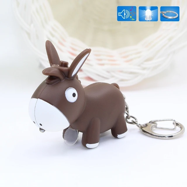 120 pces plástico led 3d bebê burro chaveiros com som novidade chaveiros  para crianças wb1420 - AliExpress