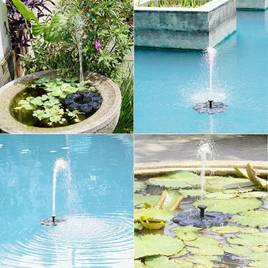 New 195mm 2.5W Solar Powered Floating Fountain Pump Birdbath Pool Garden Pond