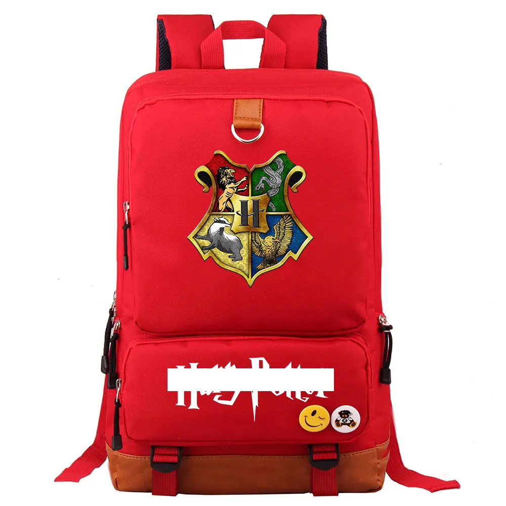 D0304 модный волшебный значок Хогвартс для мальчиков и девочек, школьная сумка для женщин, рюкзак для подростков, школьные сумки для мужчин, студенческий лоскутный рюкзак - Цвет: D03-02