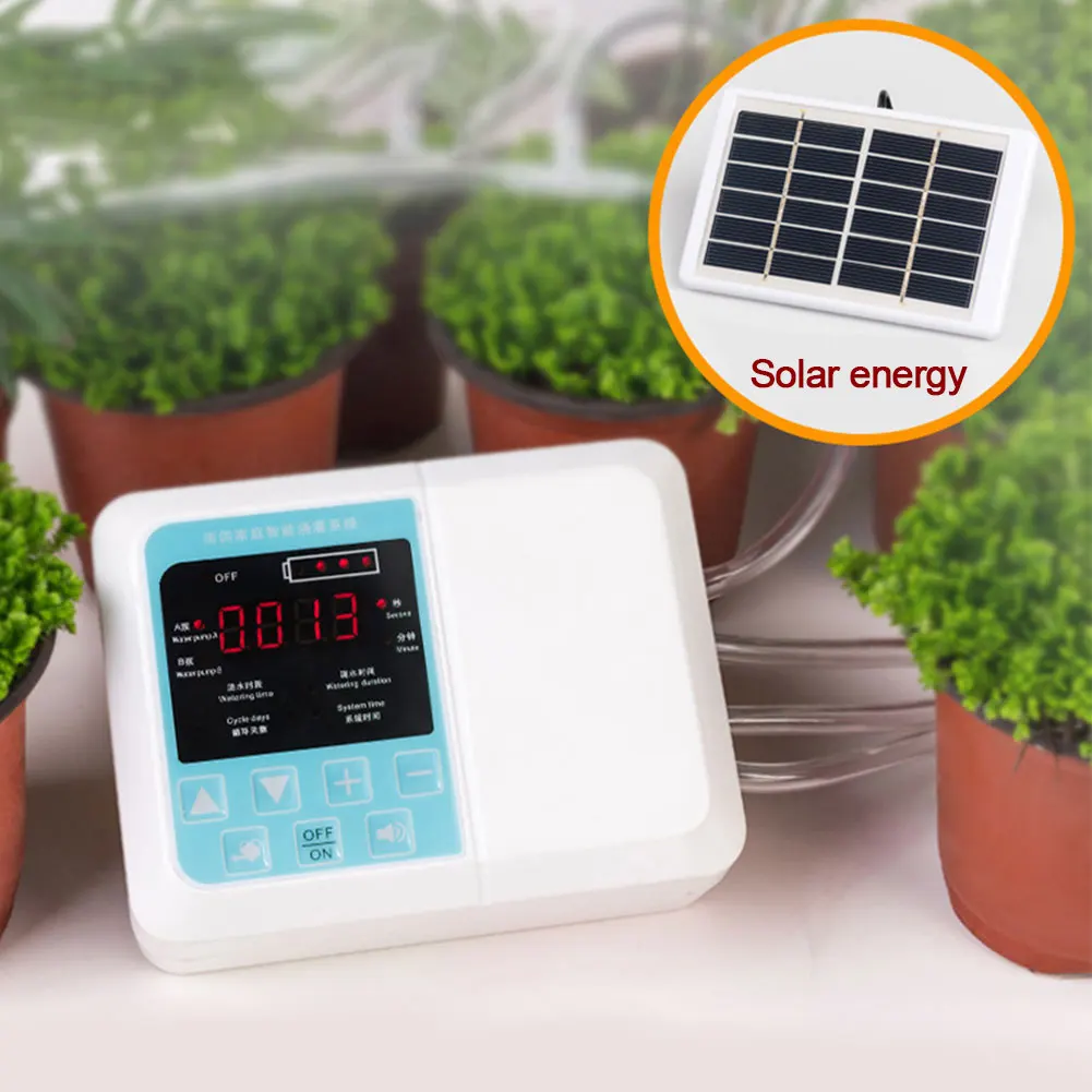 

Tool Easy Install Outdoor Solar Powered Plant Automatic Watering Device Timer Home Irrigation Garden Drip Charging Intelligent