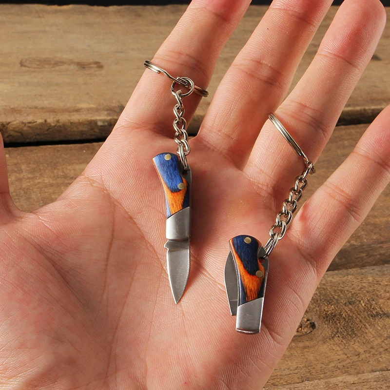 

Stainless Steel Unboxing Mini Knife Portable Folding Small Blade Portable Keychain Small Hanging Outdoor Camping Knife