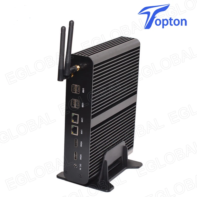 Fanless Mini pc i7 5500U i5 5200U i3 5005U Windows 10 Pro key 2*Lans 2*HDMI 1*Optical Barebone HTPC Nuc Broadwell Computer Wifi