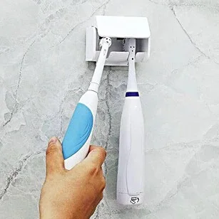 Wall Mount automatic toothpaste squeezer dispenser Anti-Dust 2-Head squeezer Sucker Holder Cup Bathroom Organizer Storage Rack - Цвет: White