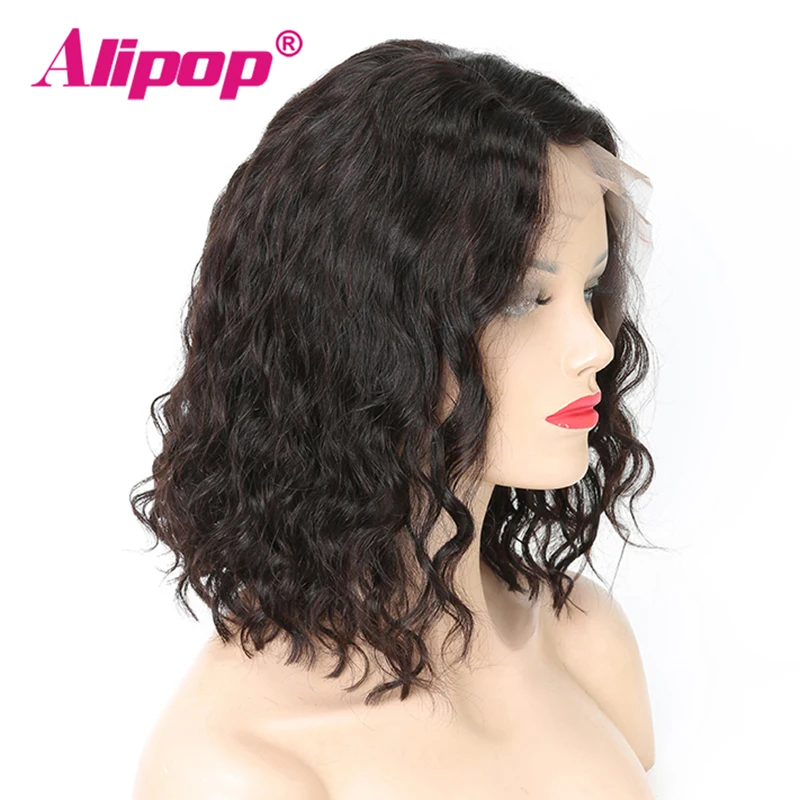 Natural Weave BOB Wig Brazilian Hair13x6 Lace Front Human Hair Wigs 180% Density ALIPOP Remy Lace Front Wig Pre Plucked Lace Wig (1)