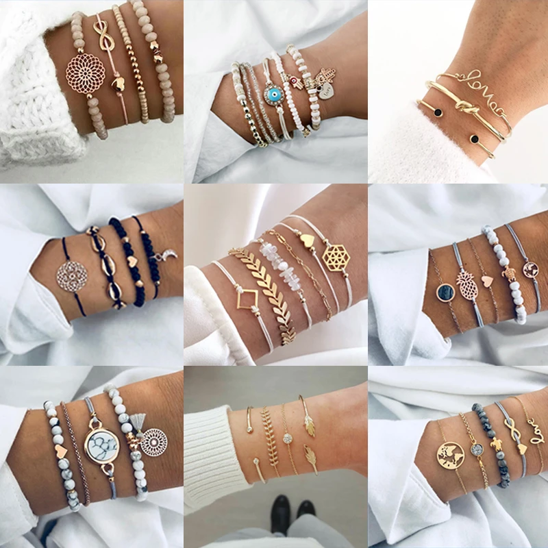 Cuenta de piedra Natural pulsera para las mujeres de lujo de oro pulseras mujer gótico accesorios joyería hindú|Pulseras amuleto| - AliExpress