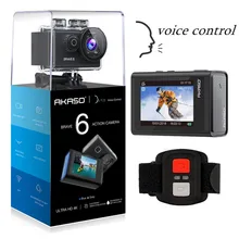 AKASO Brave 6 4K 20MP экшн-камера WiFi Голосовое управление EIS 30 М Подводная Водонепроницаемая камера 6X зум дистанционное управление Спортивная камера