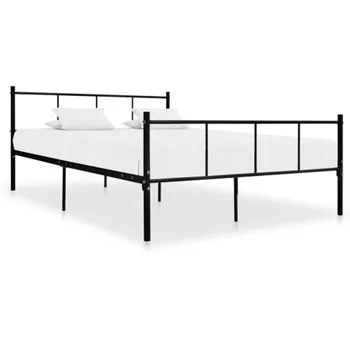 

Nordic Black Metal Bed Frame Living Room Bed Frame Adults Double Bed Frame Elegant Home Furniture (Without Mattress )150x200 cm
