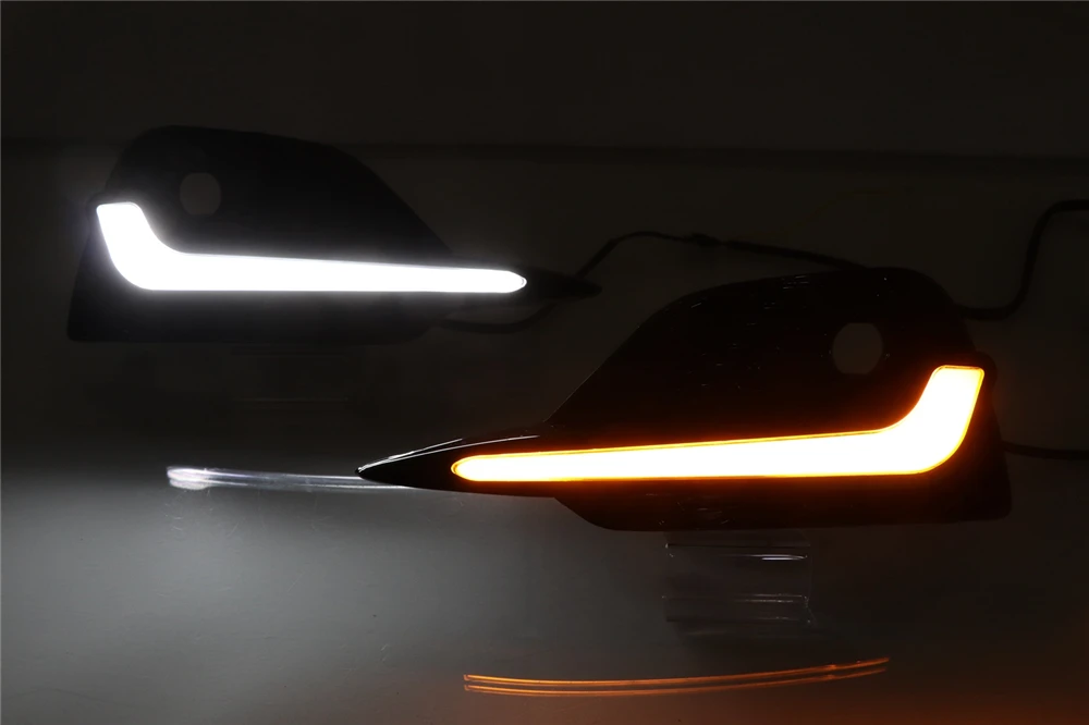 Автомобильный мигающий светодиодный фонарь дневного света 2 шт. для Nissan Qashqai динамический поворотный желтый сигнал автомобиля DRL 12 В светодиодный противотуманный фонарь