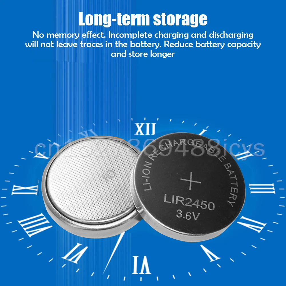camera battery LIR2450 LIR 2450 3.6V Lithium Rechargeable Batteries Replaced CR2450 DL2450 BR2450 For Remote Control Watch Button Coin Cell camera battery