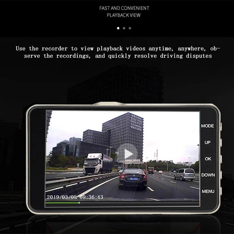 4 Lcd Ips Двойной объектив Автомобильный видеорегистратор Fhd 1080P приборная панель 170 вождения Dvr автомобилей