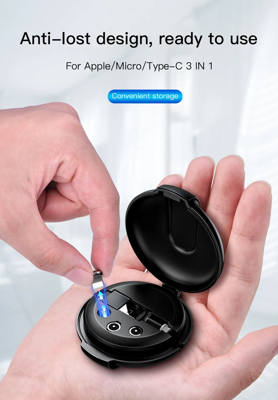 !ACCEZZ 3 in 1 Magnetic Cable With Organize Box Fast Charging For iPhone XS XR 11 Pro Max Micro USB Type C Magnet Charger Cables (5)