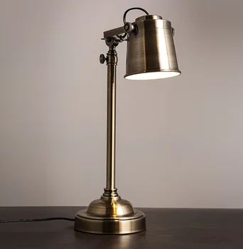 

American adjustable copper desk lamp for reading room