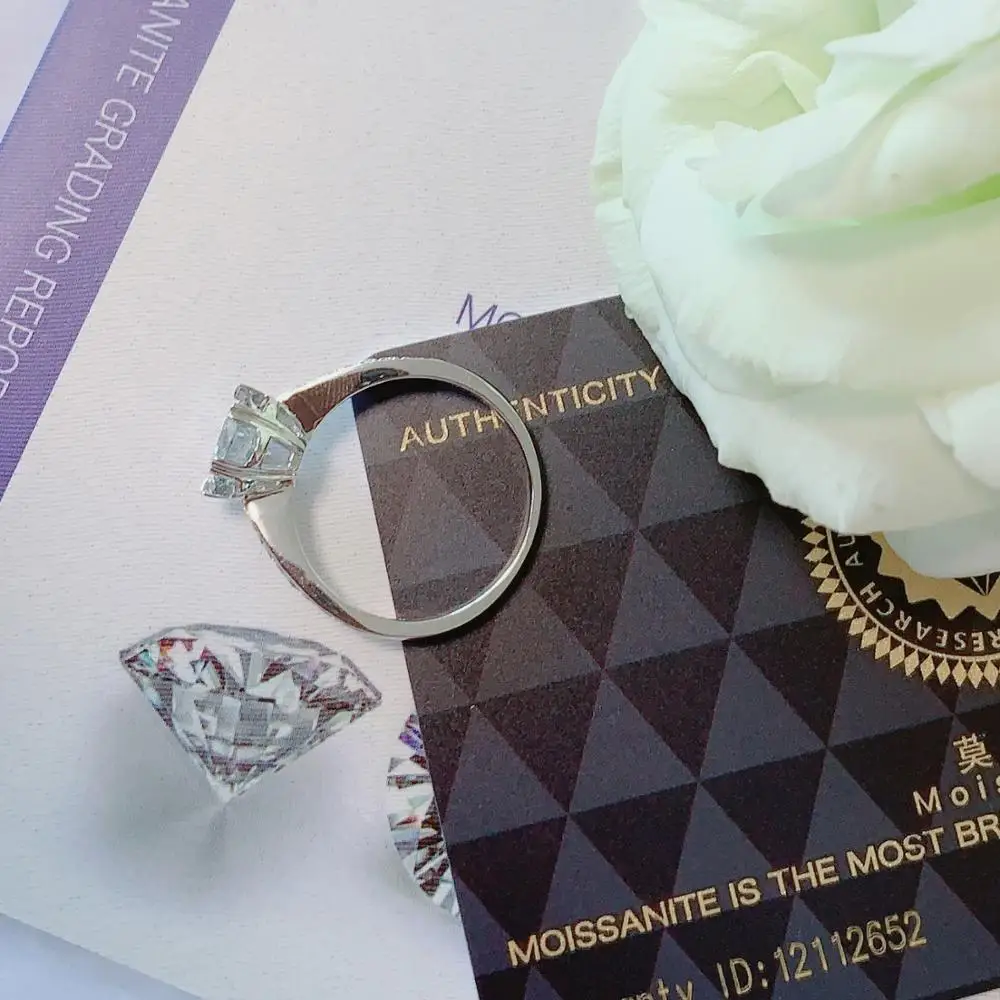 Роскошное кольцо из стерлингового серебра 925 пробы, 1ct 2ct 3ct, лабораторное кольцо с бриллиантом, ювелирное изделие, Муассанит, однорядное кольцо для свадьбы, вечеринки, юбилея