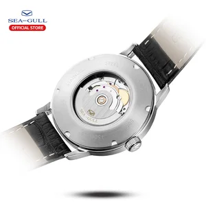 Image 3 - Seagull watch luxury brand mechanical watch mens watch watch leather strap 50m waterproof mechanical watch D819.638