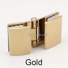 

2PCS Gold/Black 180 Degree Open Inside Hinges Stainless Steel Glass Door Hinges No Elastic Free Angle Bathroom Door Clamp FG713