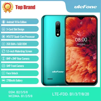 Перейти на Алиэкспресс и купить Смартфон Ulefone Note 8P на Android 10, четыре ядра, экран 5,5 дюйма, 2 ГБ + 16 Гб