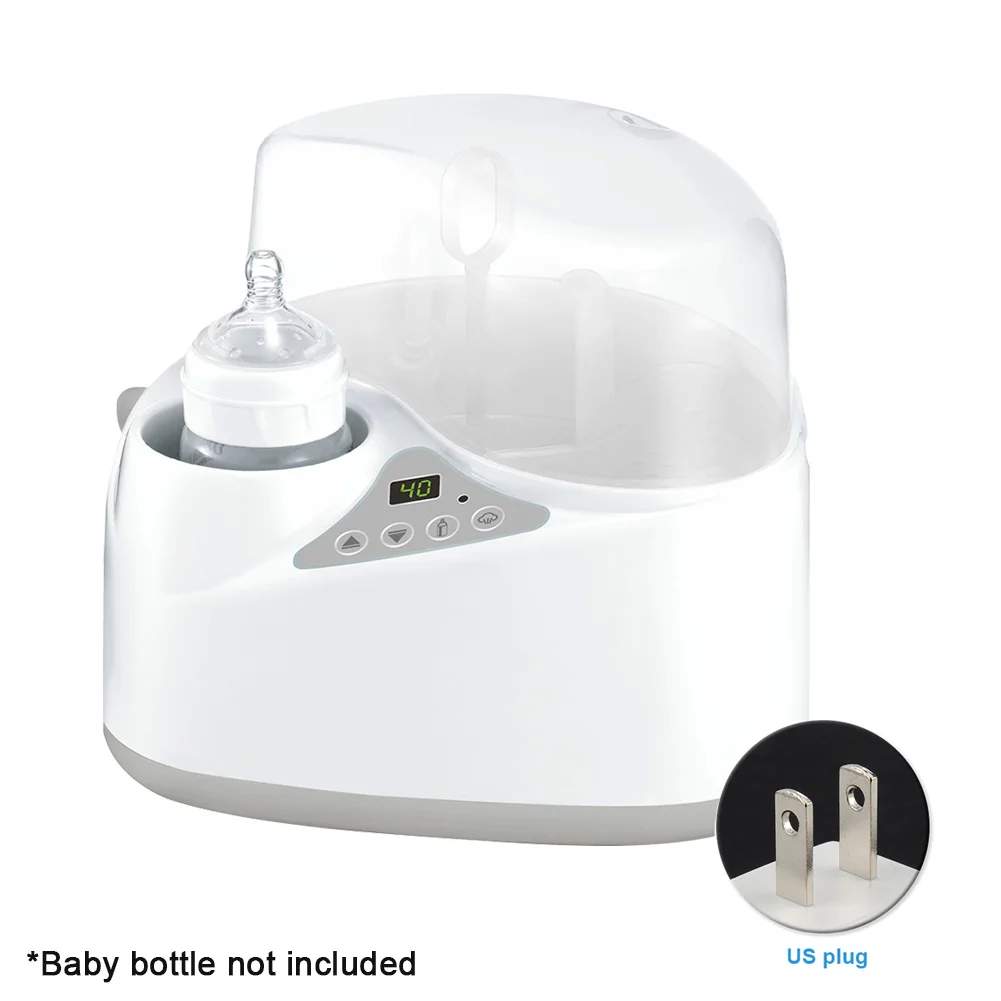 

Large Capacity Sterilizer LED Display Multipurpose Portable White Milk Heater Adjustable Temperature 4 In 1 Baby Bottle Warmer